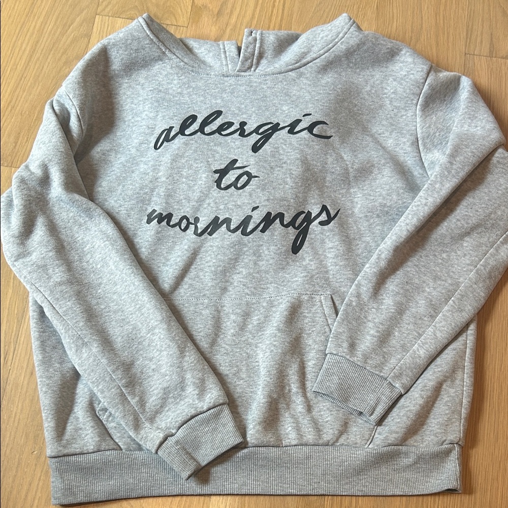 Gray Women's Sweatshirt with Slogan